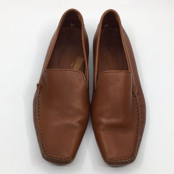 Tod’s Brown Leather Driving Mocassin Driving Loafers Sz EU 36 US 6. *Flawed* - Picture 5 of 17